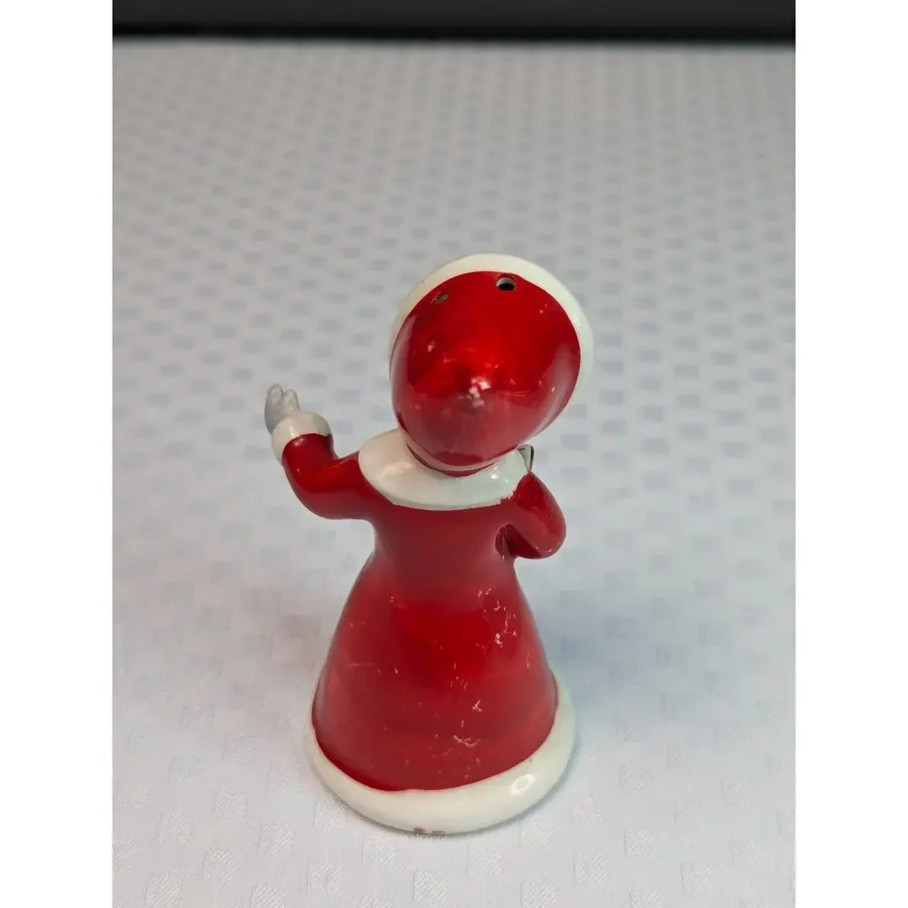 Vintage Napco Japan Christmas Caroler Girl Single Salt N Pepper Shaker